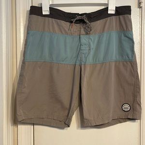 Gray and blue mens swim short
